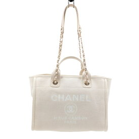 シャネル CHANEL ドーヴィル スモールショッピングバッグ アイボリー レディース ショルダーバッグ【中古】