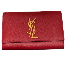 サンローラン SAINT LAURENT ケイトチェーンショルダー 470429 レッド レディース ショルダーバッグ【中古】