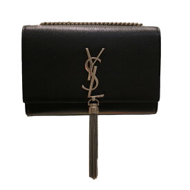 サンローラン SAINT LAURENT ケイトタッセルスモール ブラック グレインレザー グレインレザー レディース ショルダーバッグ【中古】