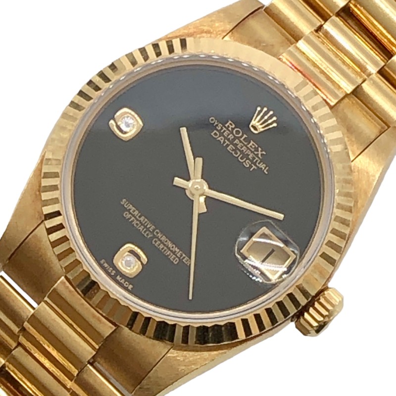 ロレックス ROLEX デイトジャスト オニキス 68278 ゴールド ブラック K18イエローゴールド ボーイズ 腕時計【中古】 |  OKURA（おお蔵）楽天市場店