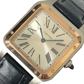 カルティエ Cartier サントスデュモンLM W2SA0011 シルバー ステンレススチール PG/SS クオーツ メンズ 腕時計【中古】