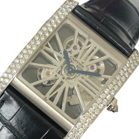 カルティエ Cartier タンクMC HPI00634 グレー パラジウム メンズ 腕時計【中古】
