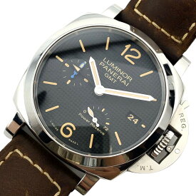 パネライ PANERAI ルミノール　1950　3デイズ　GMT　パワーリザーブ PAM01537 ブラック SS メンズ 腕時計【中古】