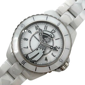 シャネル CHANEL J12 マドモアゼルラパウザ 2023年限定モデル H7481 ホワイト セラミック 自動巻き メンズ 腕時計【中古】