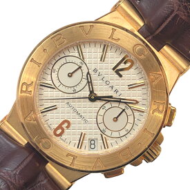 ブルガリ BVLGARI ディアゴノ クロノグラフ DG35C6GLDCH シルバー K18イエローゴールド メンズ 腕時計【中古】