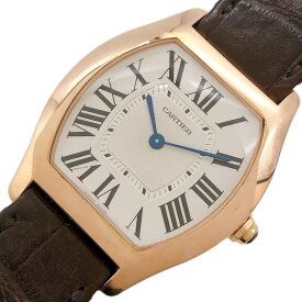 カルティエ Cartier トーチュ MM W1556362 ギョ―シェ シルバー K18PG/レザー 手巻き ユニセックス 腕時計【中古】