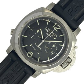 パネライ PANERAI ルミノール1950 8デイズ モノプルサンテGMT PAM00275 ブラック SS/ラバーベルト 手巻き メンズ 腕時計【中古】