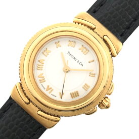 ティファニー TIFFANY＆CO インタリオ L0830 ブラック K18YG レディース 腕時計【中古】