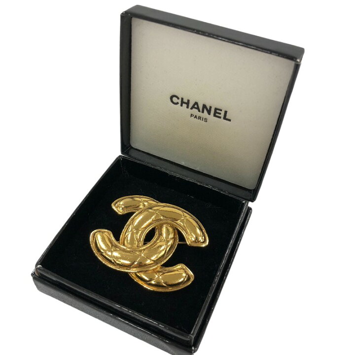 楽天市場】シャネル CHANEL ココマークブローチ マトラッセ ゴールド 