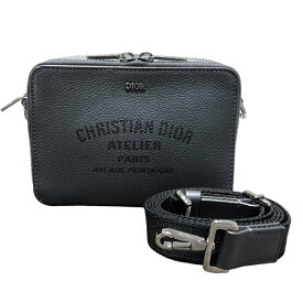 クリスチャン・ディオール Christian Dior メッセンジャーバッグ 2DSBC119MAT グレー レザー メンズ ショルダーバッグ【中古】