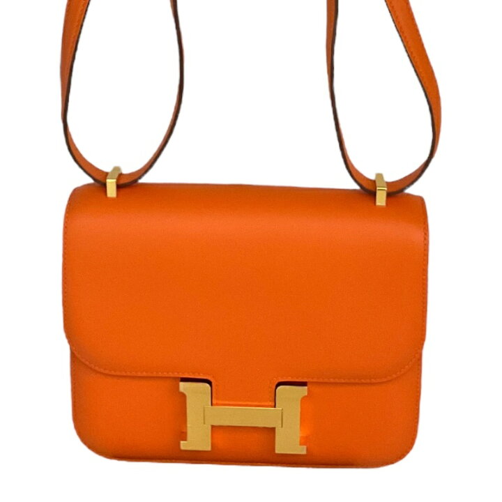 楽天市場】エルメス HERMES コンスタンス3 ミニ U刻 オレンジ×ゴールド