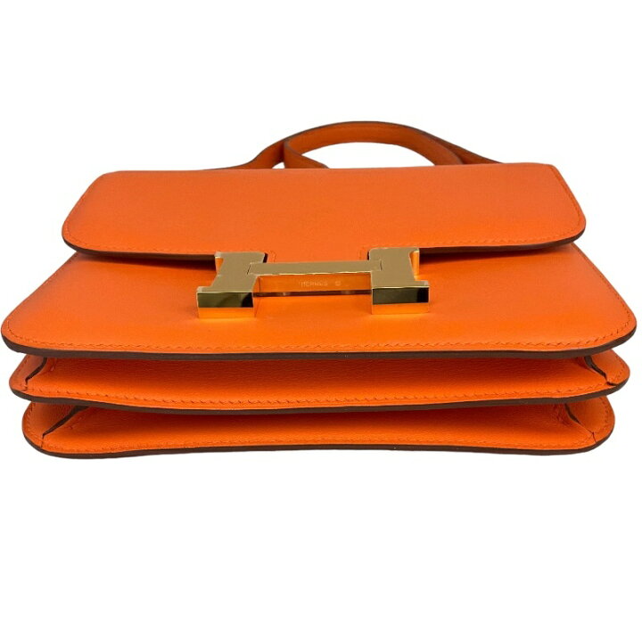 楽天市場】エルメス HERMES コンスタンス3 ミニ U刻 オレンジ×ゴールド  