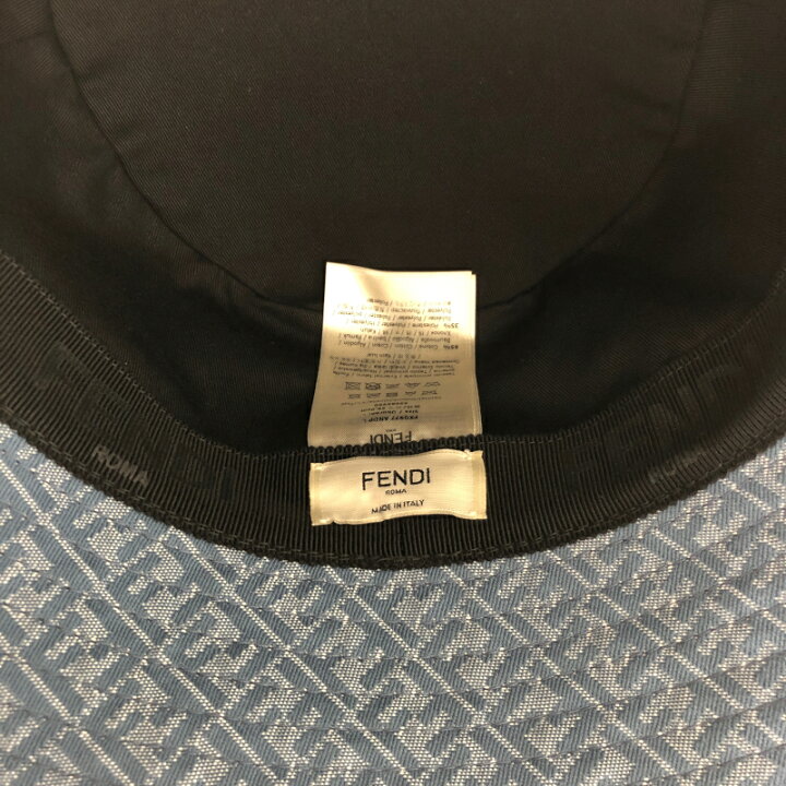 楽天市場】フェンディ FENDI ズッカ柄バケットハット FXQ977 ブルー 