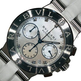 ブルガリ BVLGARI ディアゴノ クロノグラフ ホワイトシェル DG35SCH ホワイトシェル SS メンズ 腕時計【中古】