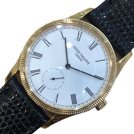 パテック・フィリップ PATEK PHILIPPE カラトラバ 3796D ホワイト K18RG・レザー メンズ 腕時計【中古】