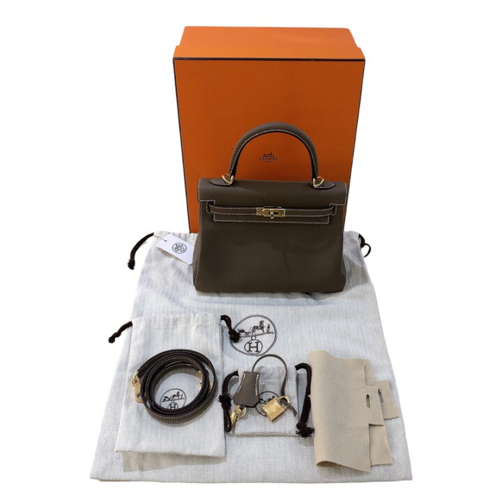 楽天市場】エルメス HERMES ケリー25 内縫い B刻 エトゥープ ゴールド  