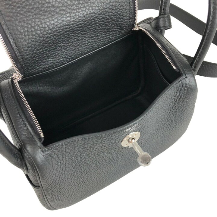 エルメス HERMES リンディミニ20 W刻 ブラック/シルバー金具 トリヨン  