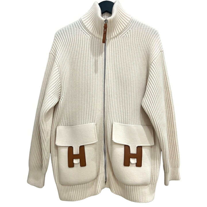 楽天市場】エルメス HERMES Hロゴポケット ジップアップニット 34 