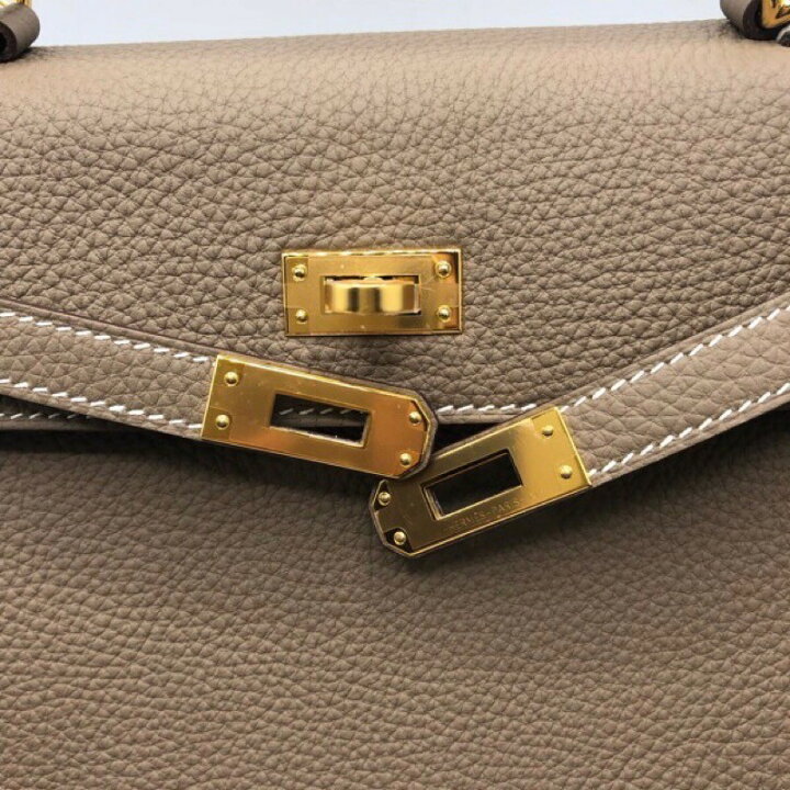 楽天市場】エルメス HERMES ケリー25 Y刻 エトゥープ トゴ レディース  