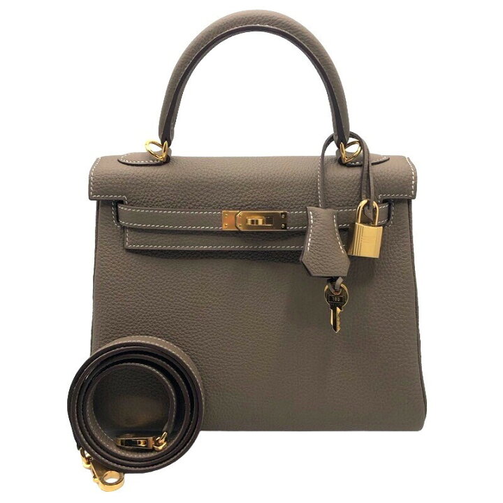 楽天市場】エルメス HERMES ケリー25 Y刻 エトゥープ トゴ レディース  