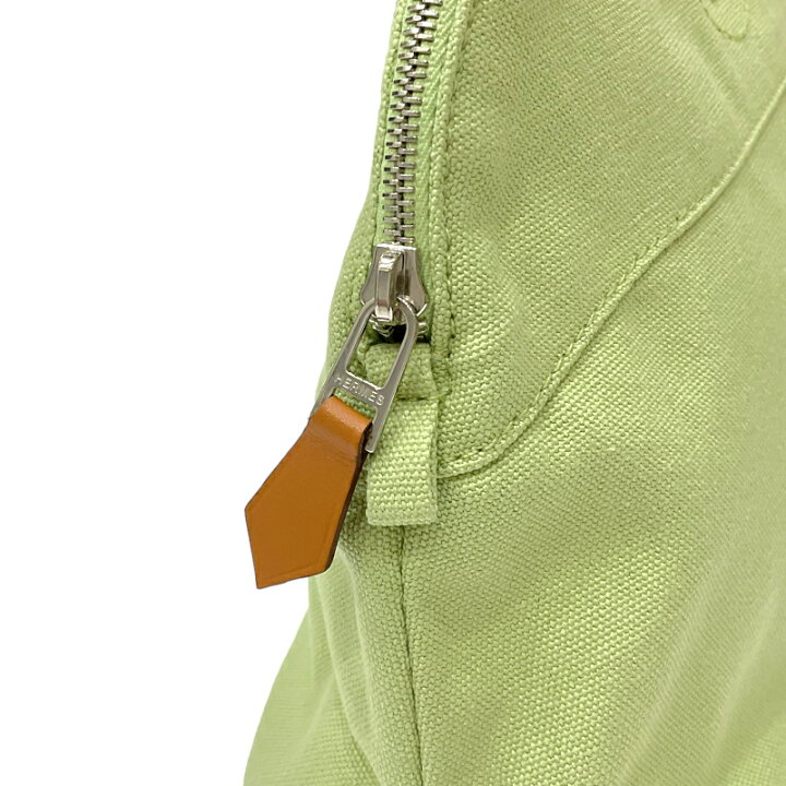 楽天市場】エルメス HERMES ボリードポーチMM ライトグリーン コットン 