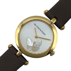 ヴァンクリーフ＆アーペル Van Cleef & Arpels レディーアペルパピヨン　ホワイトシェル 1363104 ブラウン K18YG クオーツ レディース 腕時計【中古】