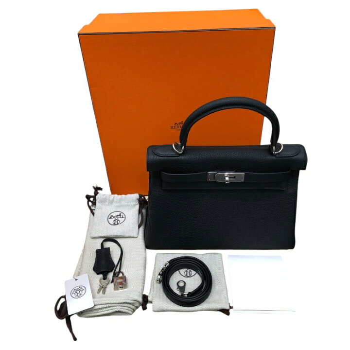 楽天市場】エルメス HERMES ケリー28 内縫い W刻 ブラック トゴ SV金具  