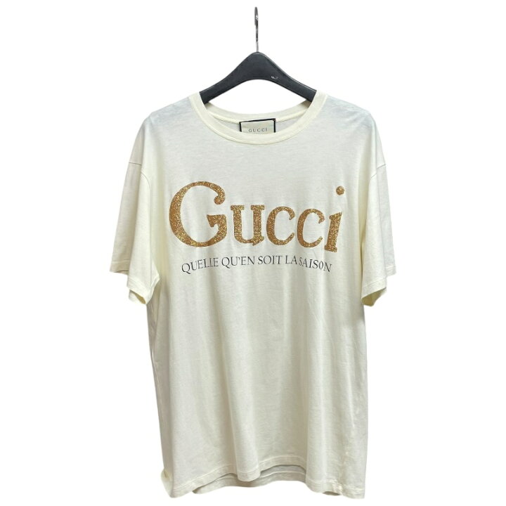 楽天市場】グッチ GUCCI グリッターロゴTシャツ 615044 アイボリー 