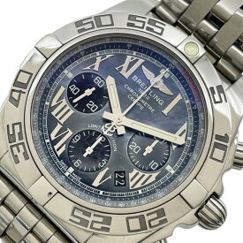 ブライトリング BREITLING クロノマット44 ブラックローマン ブルーシェル AB0111 SS メンズ 腕時計【中古】