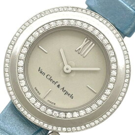 ヴァンクリーフ＆アーペル Van Cleef & Arpels チャーム ミニ ウォッチ VCAR029A00 シルバー K18WG/革ベルト クオーツ レディース 腕時計【中古】