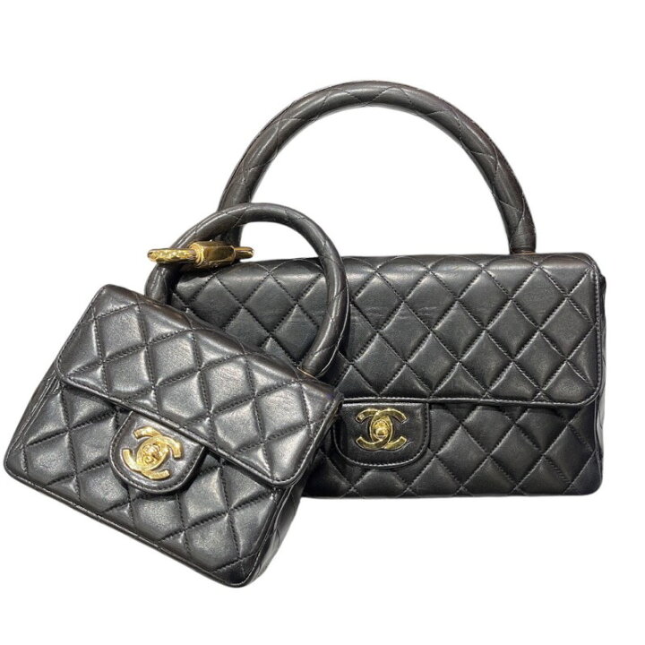 楽天市場】シャネル CHANEL 親子バッグ A04193 ブラック ゴールド金具  