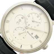 ブランパン BLANCPAIN ヴィルレ ダブルタイムゾーン 6260-1542-55B シルバー K18WG/革ベルト（社外品） …
