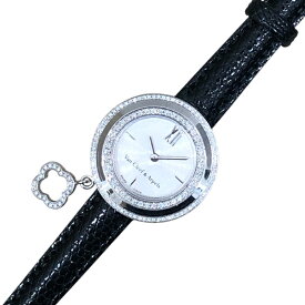 ヴァンクリーフ＆アーペル Van Cleef & Arpels チャーム　ミニウォッチ 357164 ホワイト K18ホワイトゴールド レザー レディース 腕時計【中古】