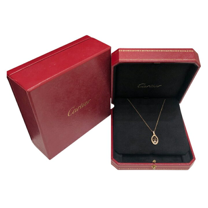 楽天市場】カルティエ Cartier ロゴドゥーブルダイヤネックレス Au750  