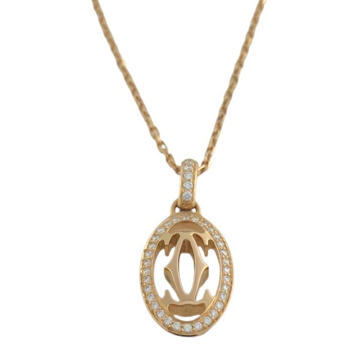 楽天市場】カルティエ Cartier ロゴドゥーブルダイヤネックレス Au750  