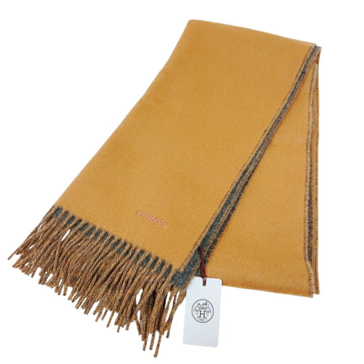 楽天市場】エルメス HERMES カシミヤマフラー レクトヴェルソ キャメル  