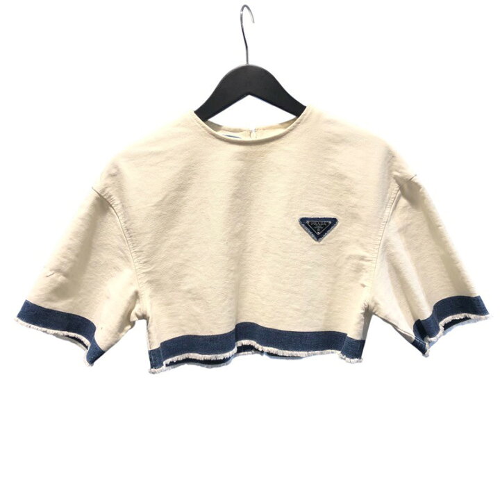楽天市場】プラダ PRADA トライアングルロゴ半袖クロップドトップス