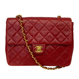 シャネル CHANEL マトラッセ チェーンショルダーバッグ 1番台 レッド ゴールド金具 ラムスキン レディース ショルダーバッグ【中古】