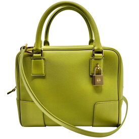 【★エントリーでP10倍★8/4〜8/11まで】ロエベ LOEWE アマソナ19 A039N10X03 ライム×GD金具 レザー レディース ショルダーバッグ【中古】
