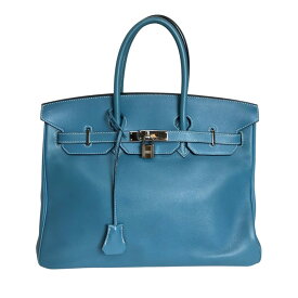 エルメス HERMES バーキン35 □J刻 ブルージーン シルバー金具 スイフト レディース ハンドバッグ【中古】
