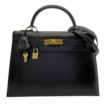 楽天市場】HERMES エルメス ケリー32 外縫い ブラック ボックスカーフ 