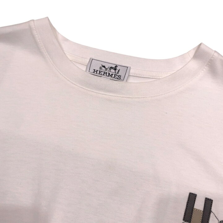 楽天市場】エルメス HERMES ミニレザーパッチTシャツ ホワイト 