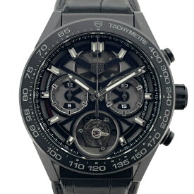 タグ・ホイヤー TAG HEUER カレラ キャリバーホイヤー02T クロノグラフ トゥールビヨン CAR5A90.FC6415 ブラック セラミック/ラバーベルト 自動巻き メンズ 腕時計【中古】
