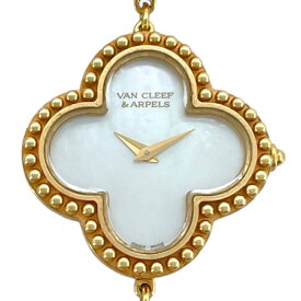 ヴァンクリーフ＆アーペル Van Cleef & Arpels アルハンブラ ブレスレットウォッチ ホワイトシェル 136674(VCARO 40T00) ホワイトシェル K18YG レディース 腕時計【中古】