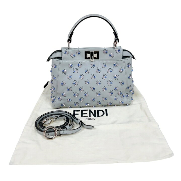 楽天市場】フェンディ FENDI ピーカブーミニ 8BN244 ライトグレー  