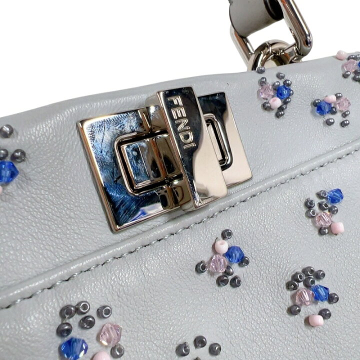 楽天市場】フェンディ FENDI ピーカブーミニ 8BN244 ライトグレー  