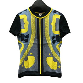 エルメス HERMES シルク切替半袖ニットシャツ カシミヤ レディース 半袖Tシャツ【中古】