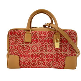 ロエベ LOEWE アマソナ28 A039N08X02 ブラウン アナグラムジャカード/カーフ レディース ハンドバッグ【中古】