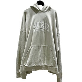 バレンシアガ BALENCIAGA ロゴ刺繡スウェットパーカー　2023年 674986 グレー コットン メンズ パーカー【中古】