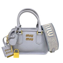 MIU MIU バッグ マトラッセ ギャザー レザー グレージュ ミュウミュウ 